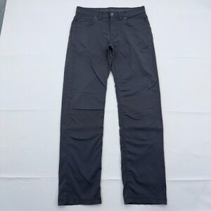 Prana‎ Brion Slim Fit Pants Mens 30x31 Dark Gray Nylon Hiking Stretch Straight
